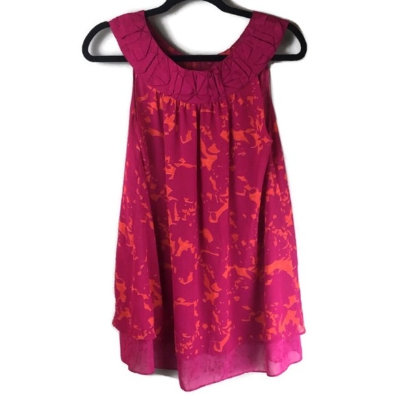 CAbi Origami Layered Pink Orange Tunic Small #999 - Picture 2 of 10